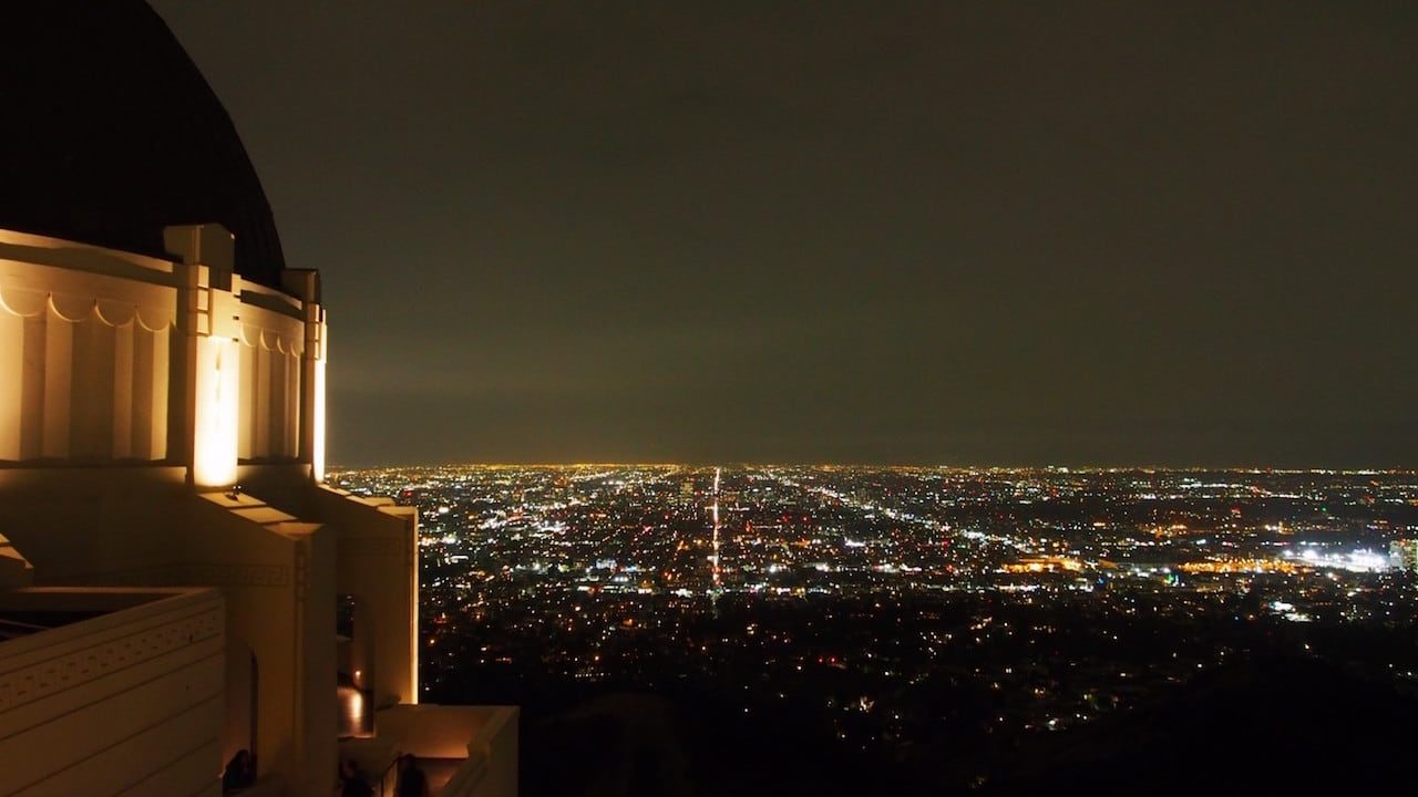 グリフィス天文台から眺めたロサンゼルスの夜景